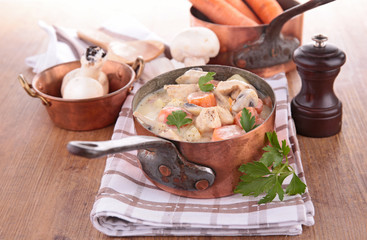 meat,cream and vegetable