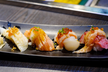 Japanese Salmon, Engawa, Tuna sushi