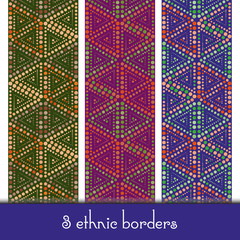 Set of three ethnic borders