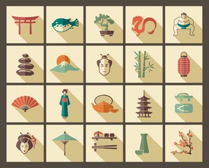 Traditional symbols of Japan.