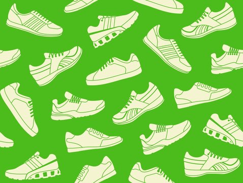 Seamless background of sports shoes