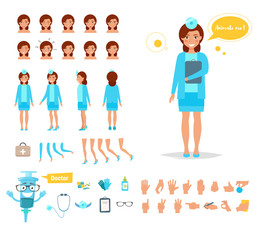 Doctor woman for animation.