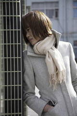 Japanese Woman Wearing Winter Coat