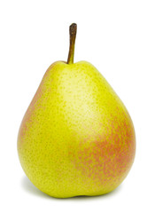 Ripe yellow pear isolated on white background