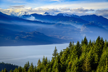 Mountains in Sasquatch Provincial Park, Harrison Lake and Harrison Hot Springs, BC, British...