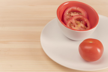 Fresh ripe juicy tomato fruit vegetable food