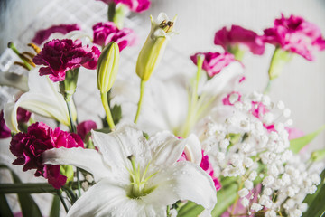 Obraz na płótnie Canvas bouquet of flowers closeup