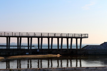 View of sea beach and observation deck