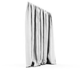White curtains. 3d illustration isolated on white background