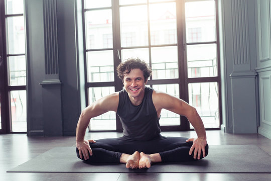 Portrait Of Young Yoga Teacher Smiling After Meditating And Doing Yoga