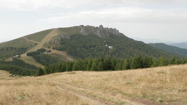 Vegetation and nature of Stara planina mountain ranges footage - Cliffs on Babin Zub top in Eastern Serbia