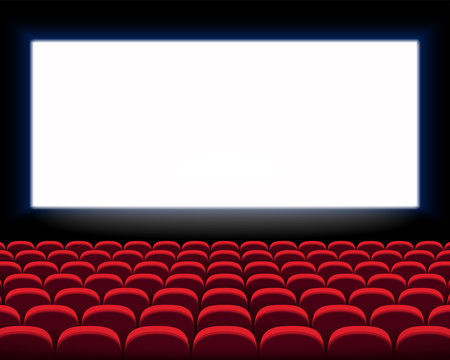 Red cinema seats. Vector realistic illustration on transparent background. 