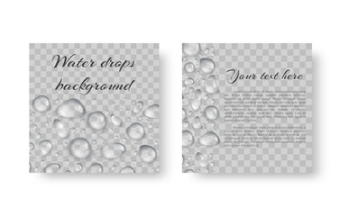 Template of an invitation card for an ecological event with rainy drops of rain.