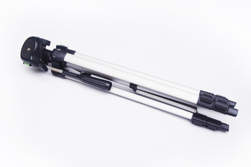 Camera Tripod Over White Background