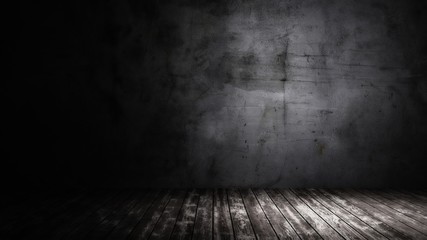 dark cement wall empty room poster 3d illustration