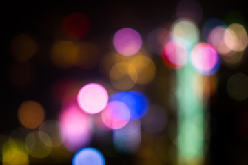 Fototapeta premium Abstract colorful blurred city light. Bokeh background. 