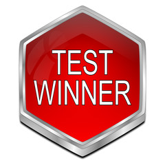 Test Winner button - 3D illustration
