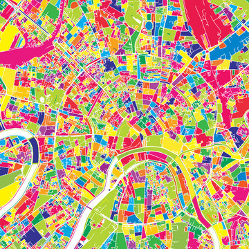 Moscow, Russia, colorful vector map