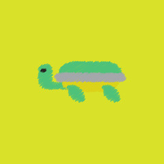 Sea turtle icon. Vector illustration in Hatching style