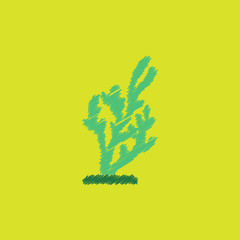 seaweed icon. vector illustration in Hatching style