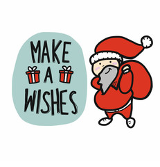 Make a wishes santa claus cartoon vector illustration