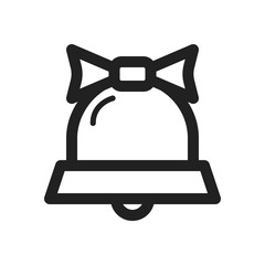 christmas bell icon design with white background. outline design style. vector illustration