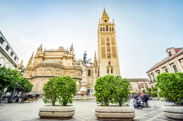 Giralda in Cathedral of Saint Mary, Seville, Spain