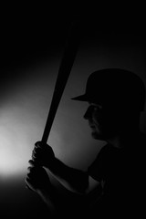 Fototapeta premium Baseball Player Silhouette