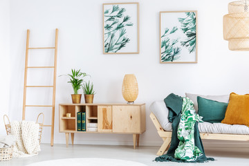 Rustic relax room with cupboard