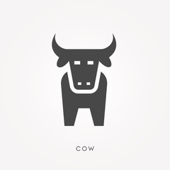Silhouette icon cow