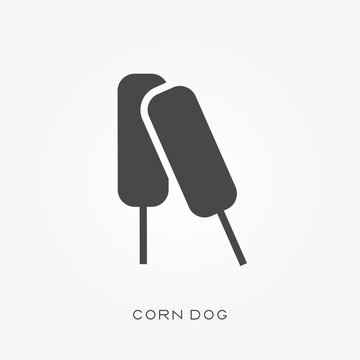 Silhouette icon corn dog