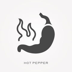 Silhouette icon hot pepper