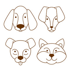 Dogs icons set