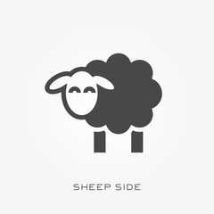 Silhouette icon sheep side