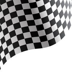 Checkered flag curve on white background design sport race championship background vector illustration.