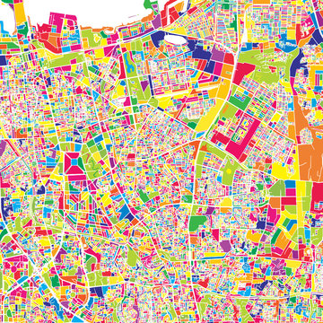 Jakarta, Indonesia, colorful vector map