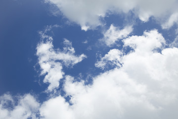 Blue sky background and white clouds.