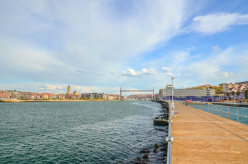 Fototapeta na wymiar Views of the Biscay Bridge, getxo, portugalete, Basque Country, Spain, Europe