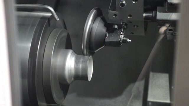 Shaping factory machine tool at work in detail
