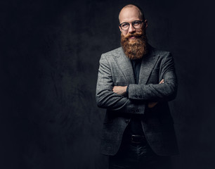 Fototapeta premium Redhead bearded male in a suit.