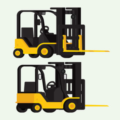 Forklift truck flat design. illustration vector