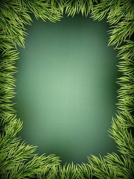 Wooden Background With Christmas Fir Tree. EPS 10 vector