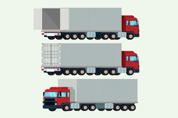 Trucks container delivery shipping cargo.  illustration vector