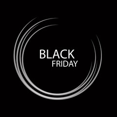 Black Friday Sale handmade lettering, calligraphy with garland and dark background for logo, banners, labels, badges, prints, posters, web. Vector illustration.