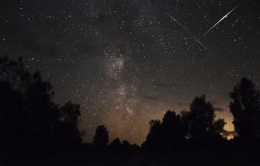 Meteor in the starry sky