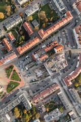 aerial view of the Nysa city center