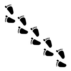 Human footprint icon. Vector illustration. 