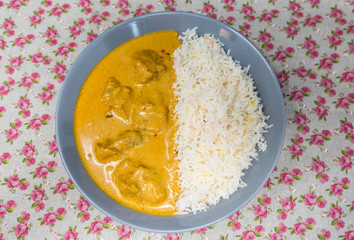 Handmade Indian curry chicken rice