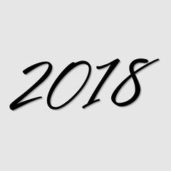 Hand drawn lettering greeting card with 2018 Happy New Year