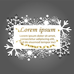 Falling snowflakes on gray background. Vector